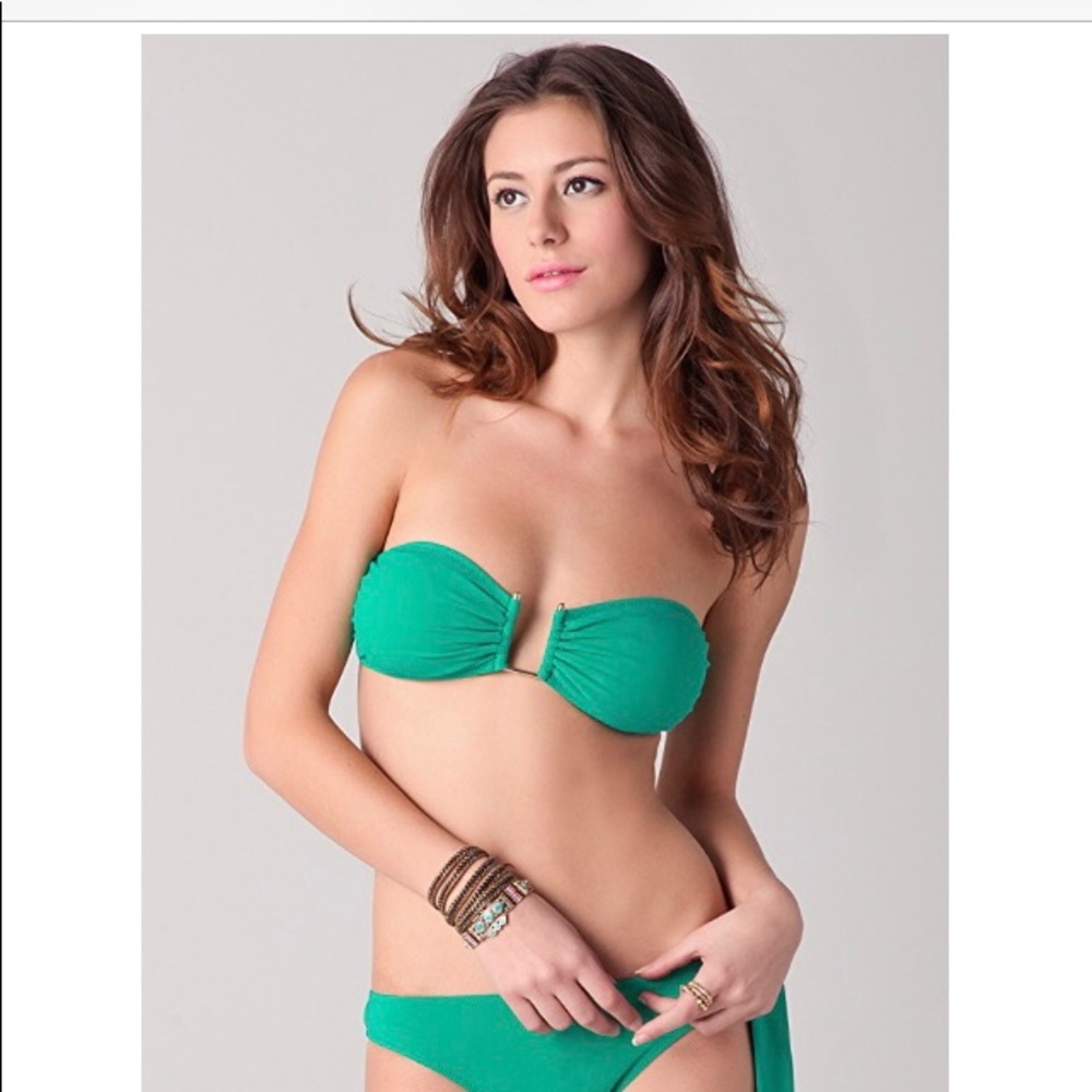 Red Carter Admirals Club Green Bandeau Swimsuit L - Picture 1 of 7